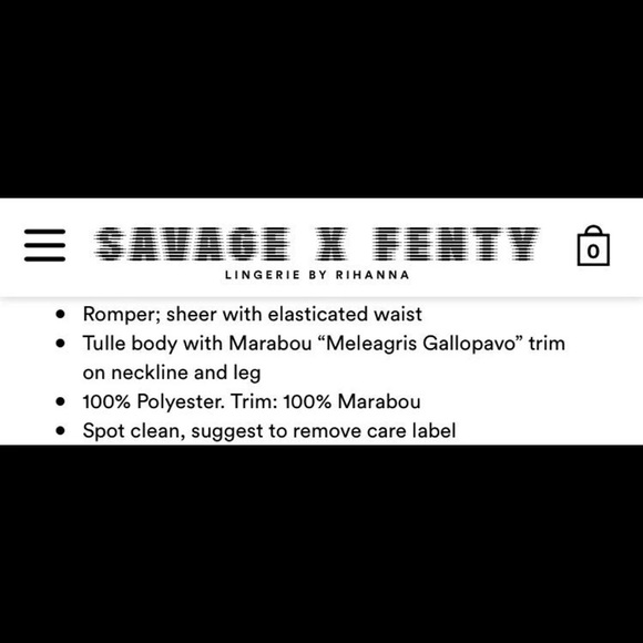 Savage X Fenty Marabou Romper NWT - Picture 8 of 8